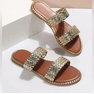 ROSY - gold braided sandal - size 37 (6) - new